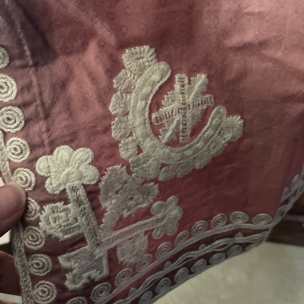 Khaadi Mauve Tunic with Cream embroidery and Trim